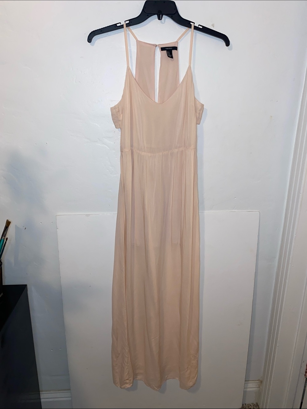Forever 21 Light Nude Spaghetti Strap Maxi Dress